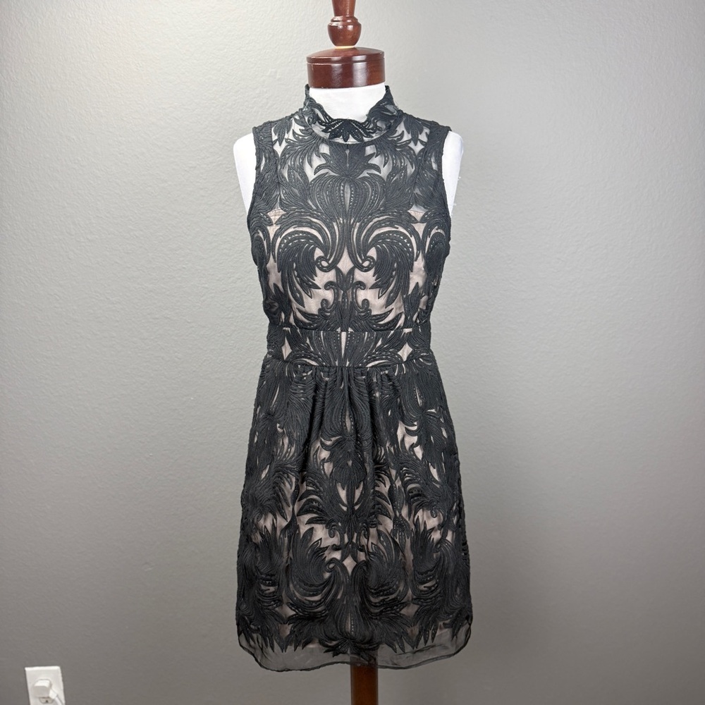 Yoana Baraschi Anthropologie Oveture Tulle Brocade Sheath Dress Sz 2 Party